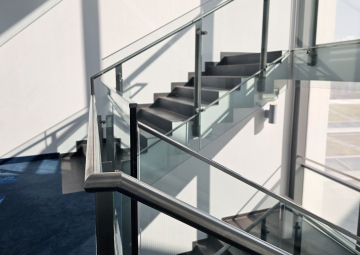Stairs, staircase, handrails made of stainless steel