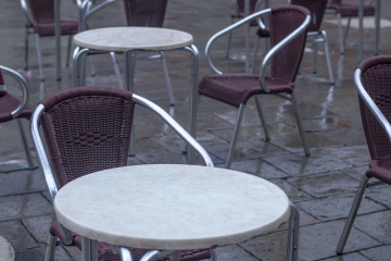 Empty Restaurant during the rain