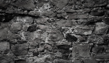 Black and white texture, stone wall.