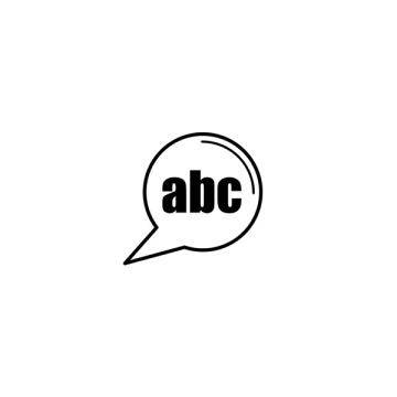 Comic bubble with letters ABC