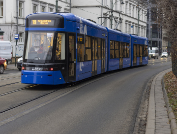 Blue Tram in Krakow