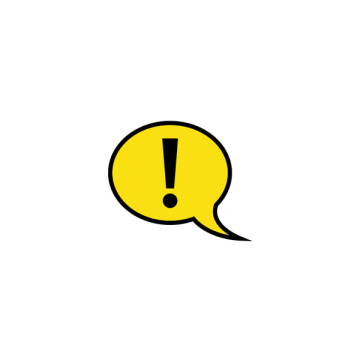 Exclamation mark in yellow bubble