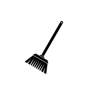 Broom and brush icon symbol