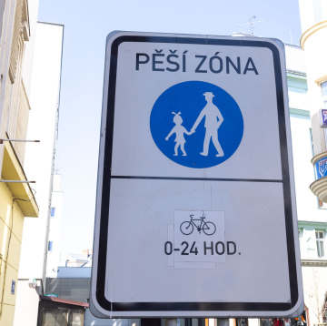 Pedestrian zone road sign Czech Republic