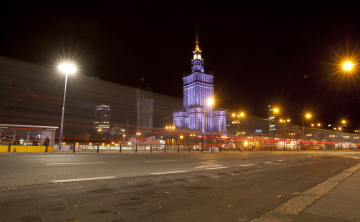 Marszałkowska Street at Night