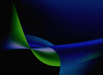 Background with a green ribbon and with a blue glow