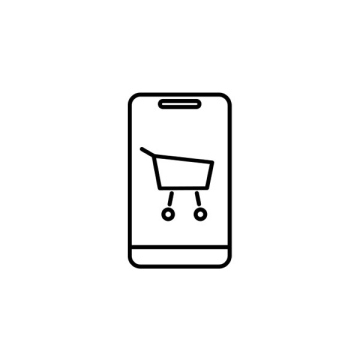 Shopping by phone, smartphone, free icon