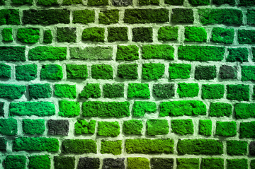 Background of green bricks