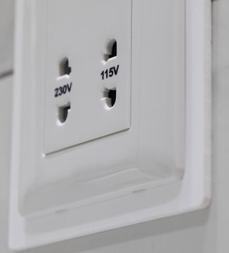 White socket with double voltage