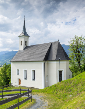 Historic Chapel of St. James next to the castle in Kaprun, Austria