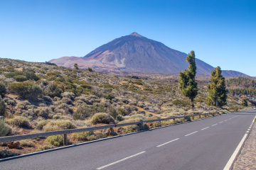 Asphalt road near Teide. Tenerife.