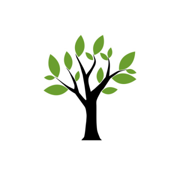 Deciduous tree, illustration, vector, icon