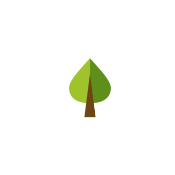 Leafy tree colorful icon