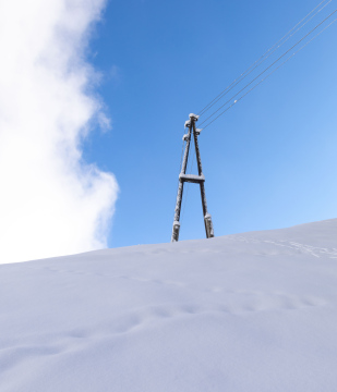 Power Pole, winter, snowfall