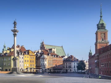 The Royal Castle in Warsaw and the Sigismund's Column
