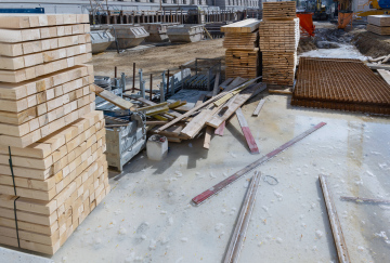 Building materials at the construction site