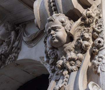 Architectural detail on the façade of London Cathedral