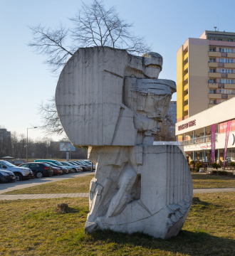 Ice hockey player Sculpture in Tychy