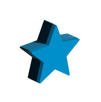 Blue 3d star, vector