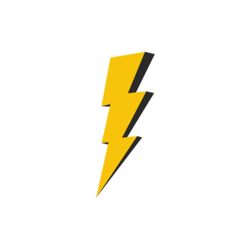 Yellow lightning vector icon