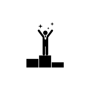 Podium winner man leader icon pictogram