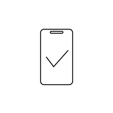 Smartphone and confirmation symbol, check, sign, approve icon