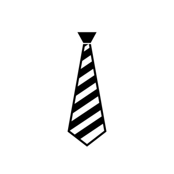 Striped tie icon, symbol