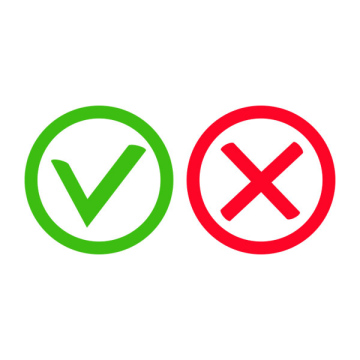 Yes or no, green red, consent, icon