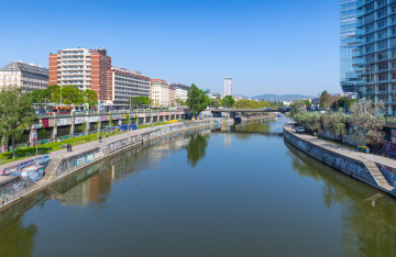 View of the Danube Canal from Marienbrücke, Vienna