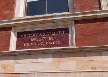 Victoria and Albert Museum inscription on the facade of the building