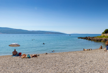 Pebble beach near Krk, Croatia, stock photo