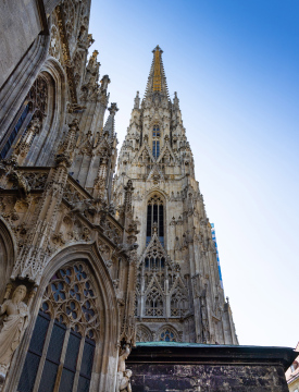 St. Stephen's Cathedral in Vienna at Stephansplatz stock photo