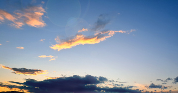 Sky with Stretched Cloud before Sunset