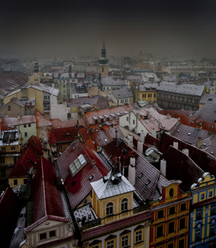 View On Czech Praga From The Tower