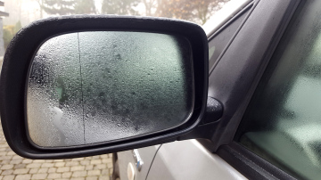 Misted Car Mirror