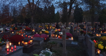 Cemetery at dusk