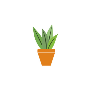 Leaf plant in a pot, vector, icon