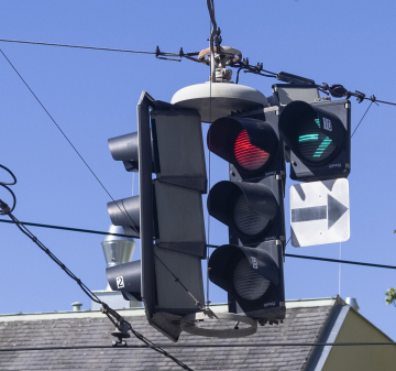 Traffic lights at the intersection