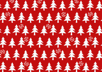 Christmas trees on a red background, vector pattern