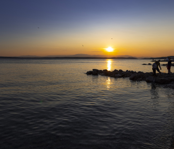 Sunset by the sea