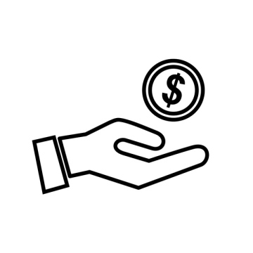 Hand with coin icon