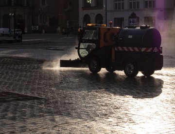 Cleaning the Market Square in Krakow