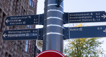 Signposts in Amsterdam