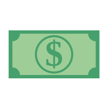 Vector dollar, pin, banknote icon