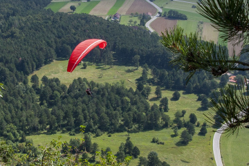 The Man on the Red Paraglider