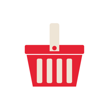 Red Shopping Basket. Icon, vector.