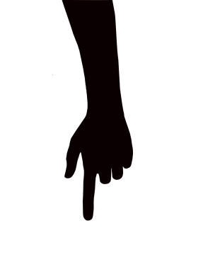 Finger, palm, silhouette, vector