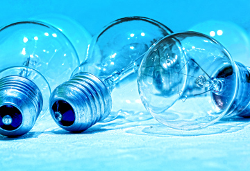Traditional Light Bulbs with Blue Starlight