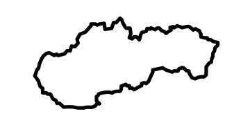 Contour map of Slovakia