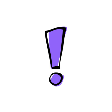 Purple exclamation point comic book element